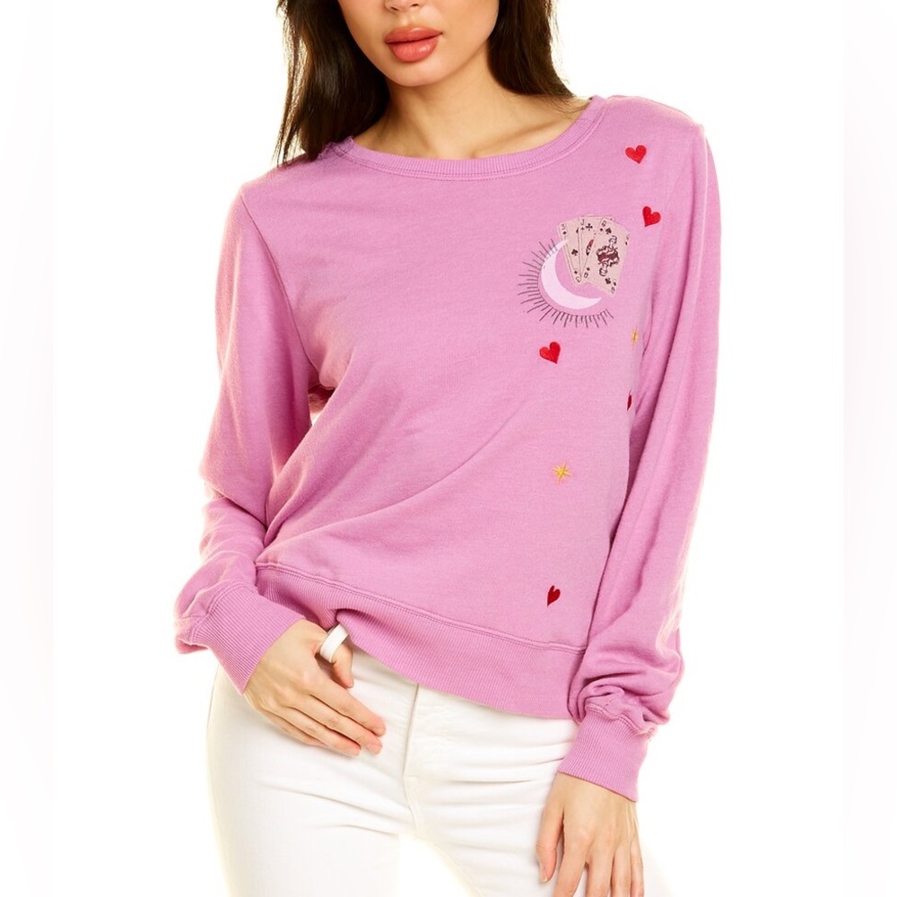 Wildfox Lavender Herb Lucky Hand BBJ sweatshirt Long Sleeve Top Purple